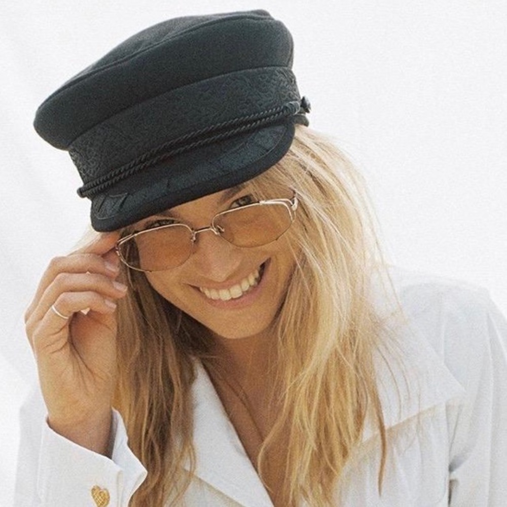 Lack of color riviera cap - news boy hat black